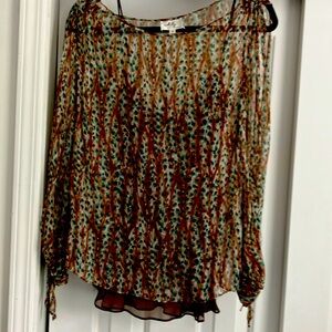 Milly open sleeve silk 2 piece shirt